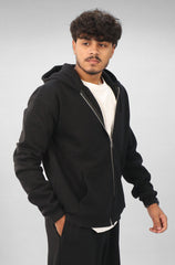 Zipper hoodie Unisex Oversized fit-Black