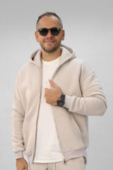 Zipper hoodie Unisex Oversized fit-Beige