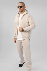 Zipper hoodie Unisex Oversized fit-Beige