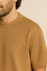 Basic Over size T-shirt Camel