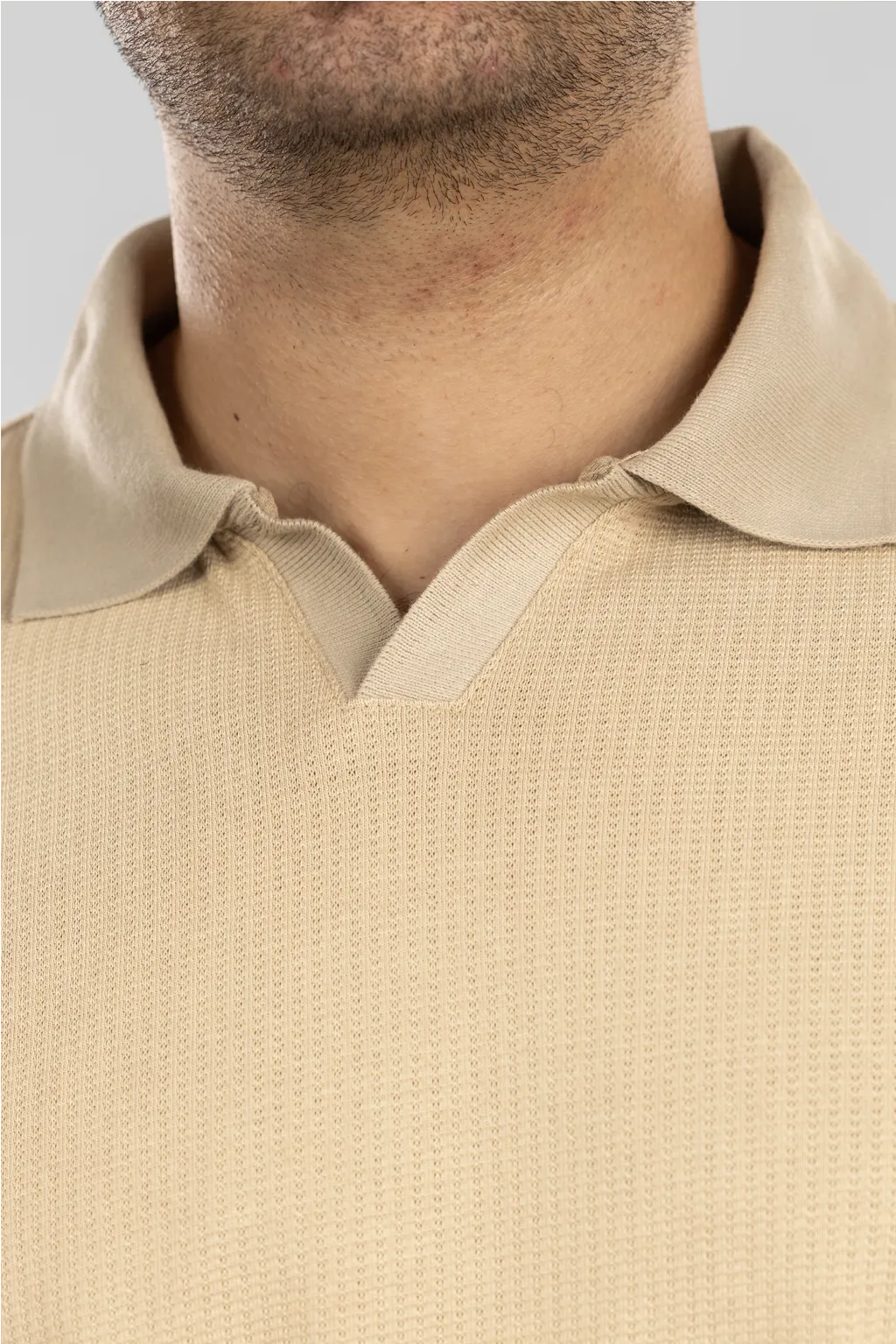 Jacquard V-Neck Polo
