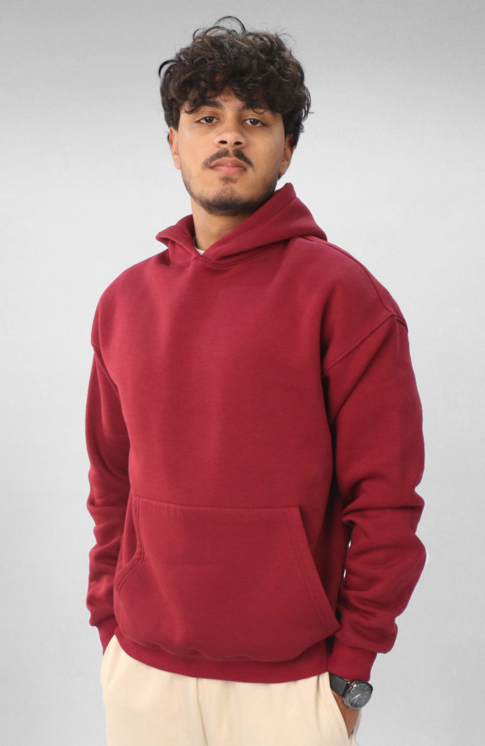 Unisex Oversized Hoodie -Dark Red