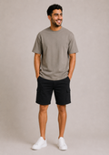 BASIC HEAVYWEIGHT T-SHIRT- MED  GREYISH