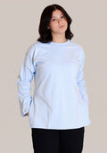 LONG SLEEVE OVERSIZED T-SHIRT -BABY BLUE