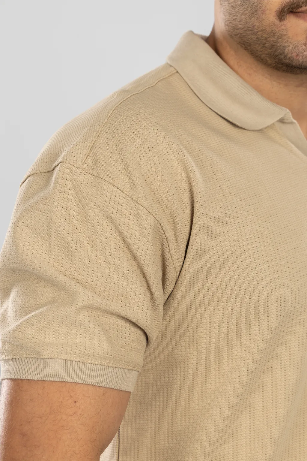 Jacquard V-Neck Polo