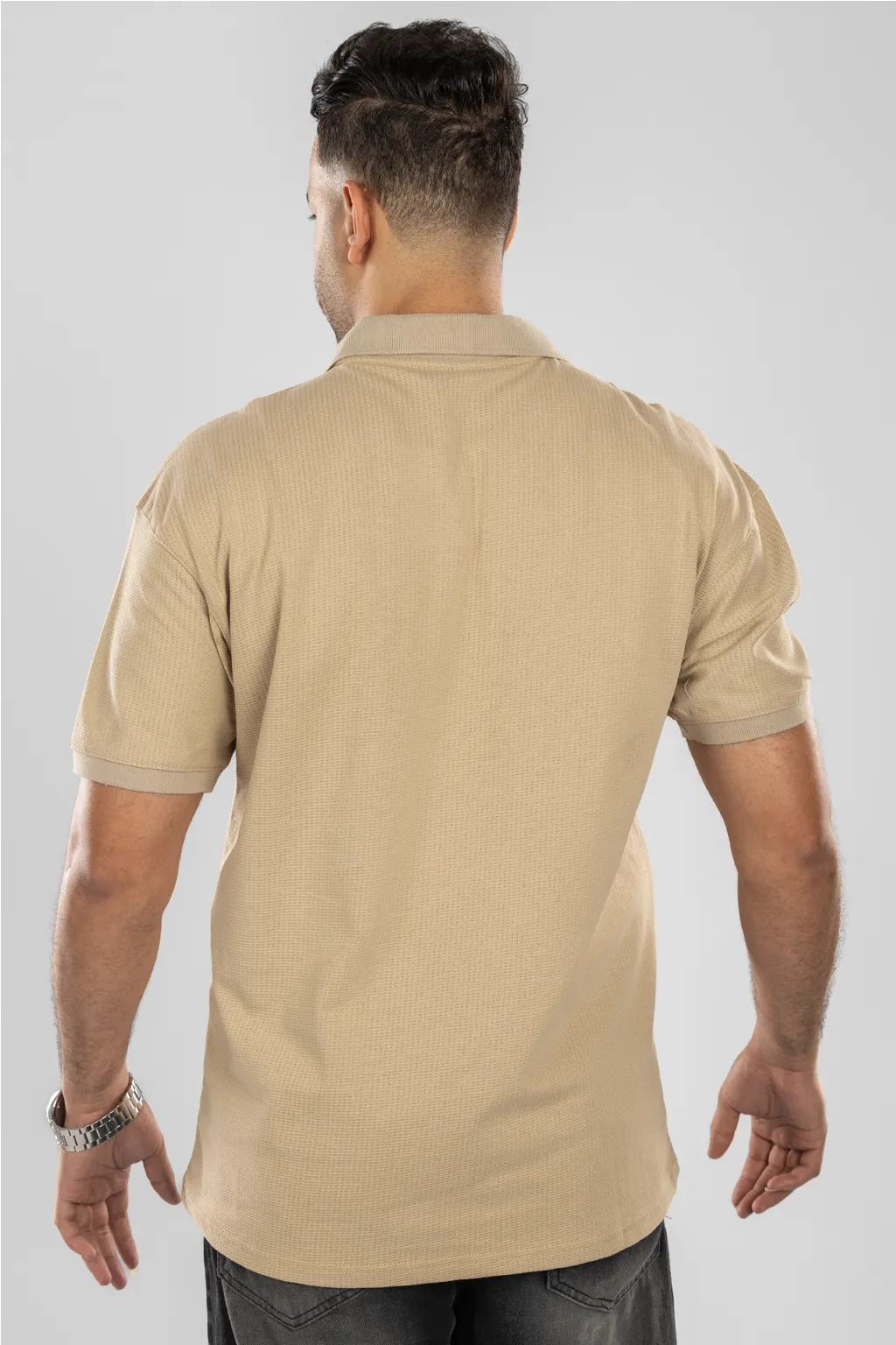 Jacquard V-Neck Polo
