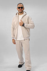 Zipper hoodie Unisex Oversized fit-Beige