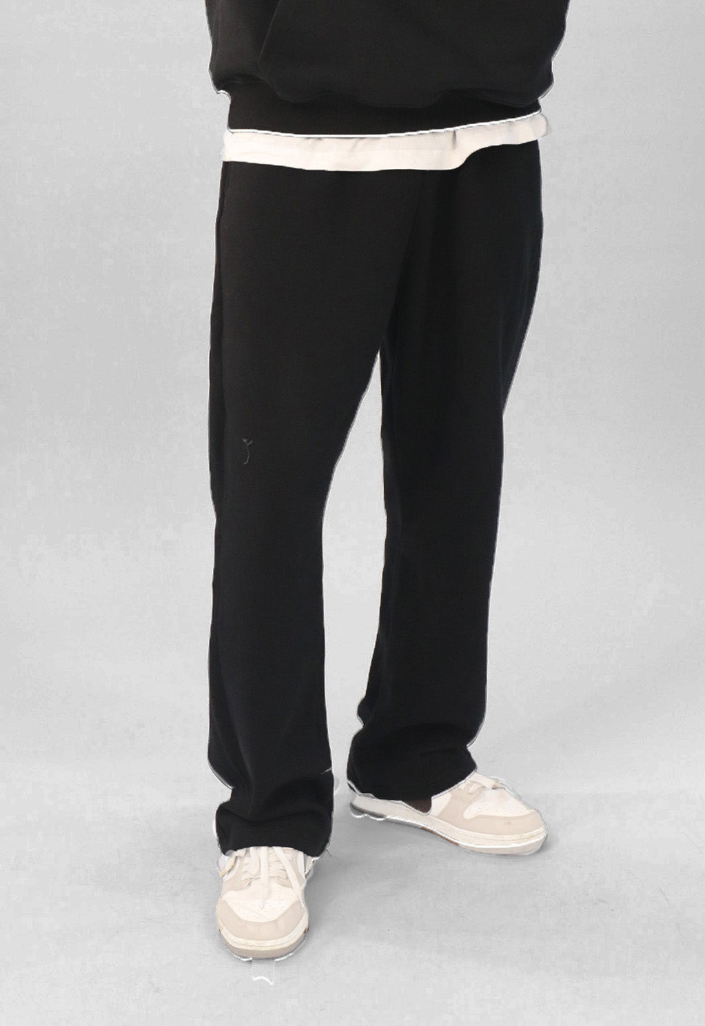 Melton Wideleg Pant - Black