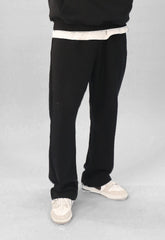 Melton Wideleg Pant - Black