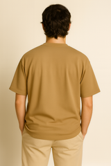 Basic Over size T-shirt Camel