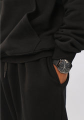 Melton Wideleg Pant - Black