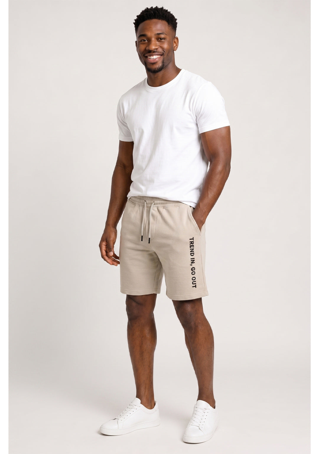 Trend in go out printed short - BEIGE