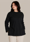 LONG SLEEVE OVERSIZED T-SHIRT- BLACK