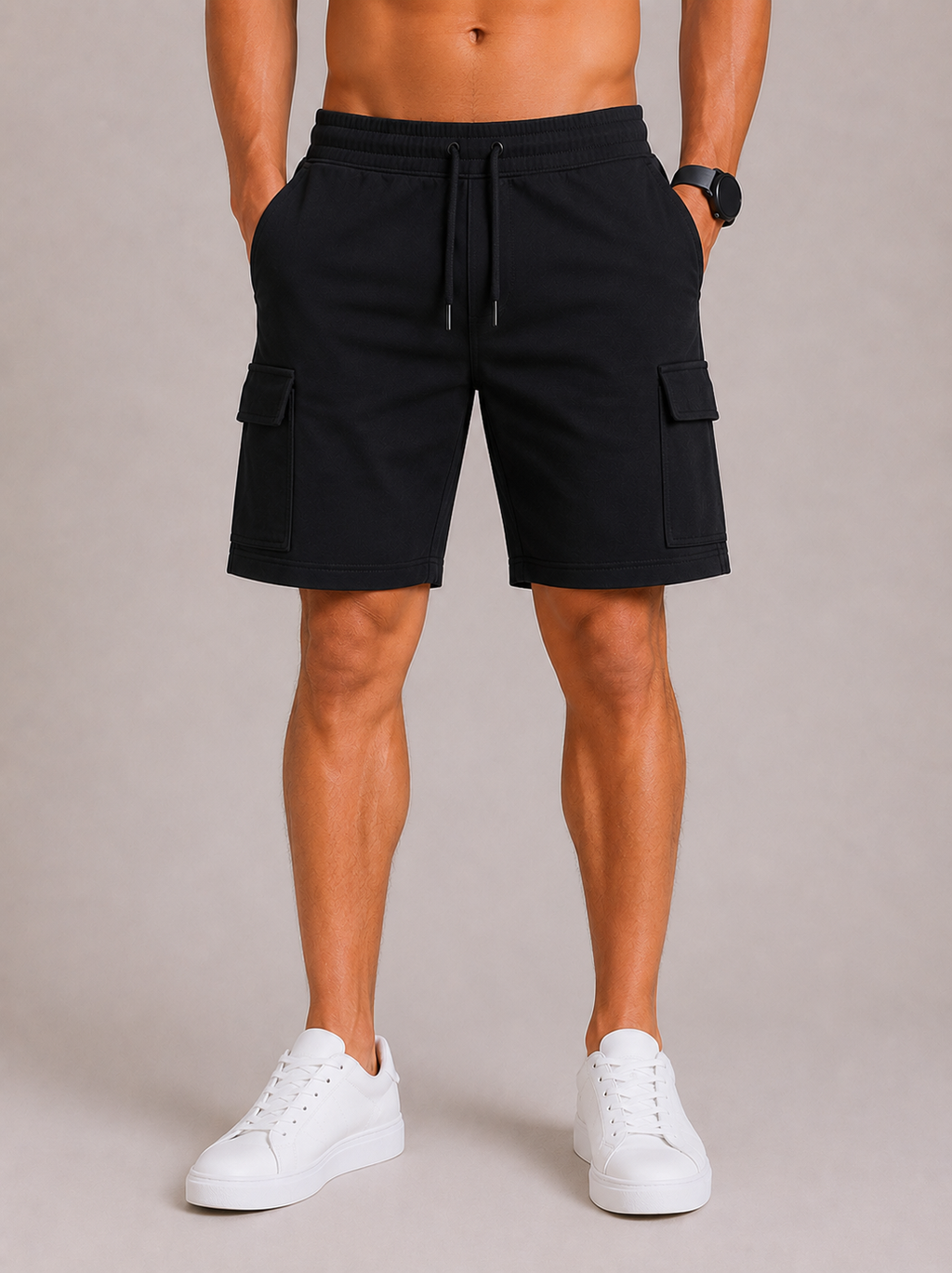 Diagonal Cargo  short - BLACK