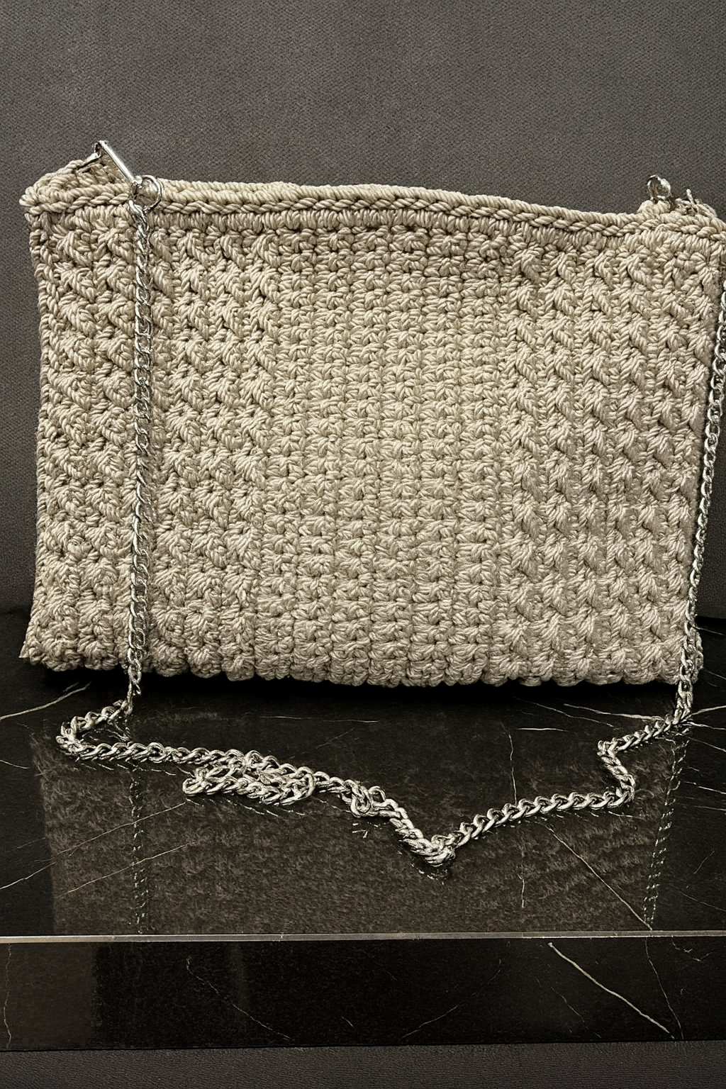 Trico Bage- Beige/Silver Bag Chain