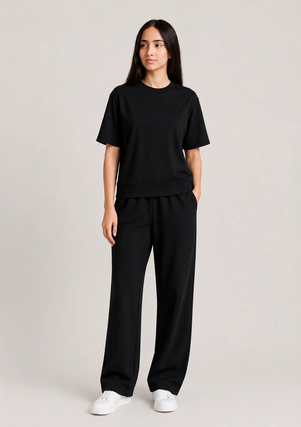Soft Touch Short Sleeve Set - Black