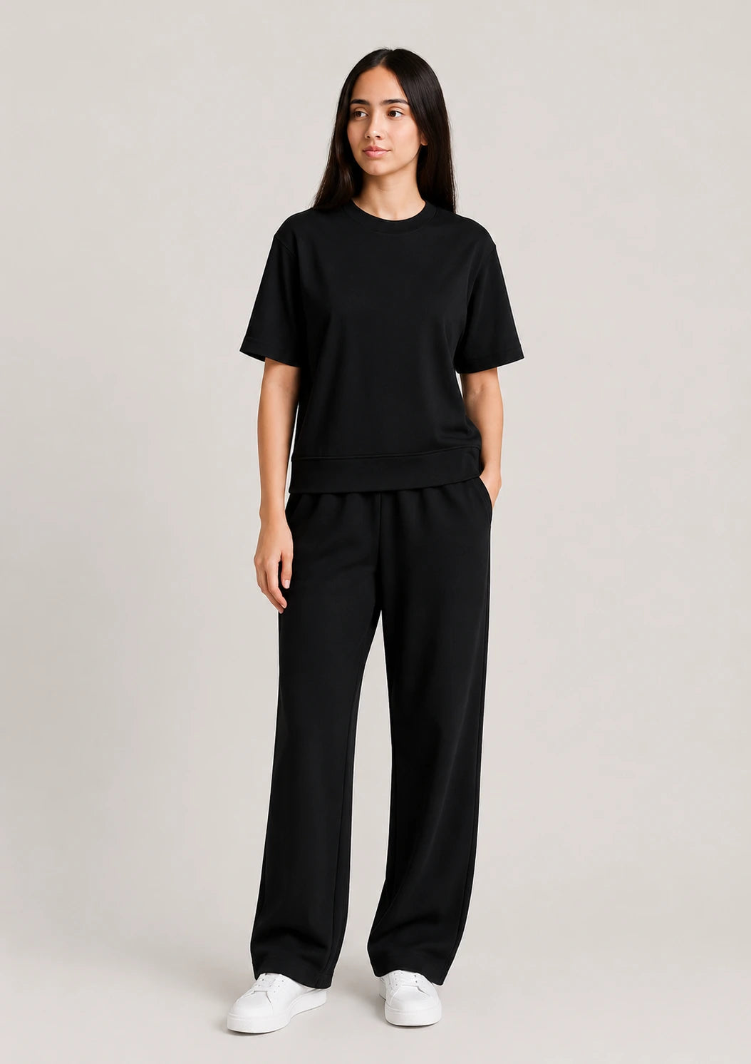 Soft Touch Short Sleeve Set - Black