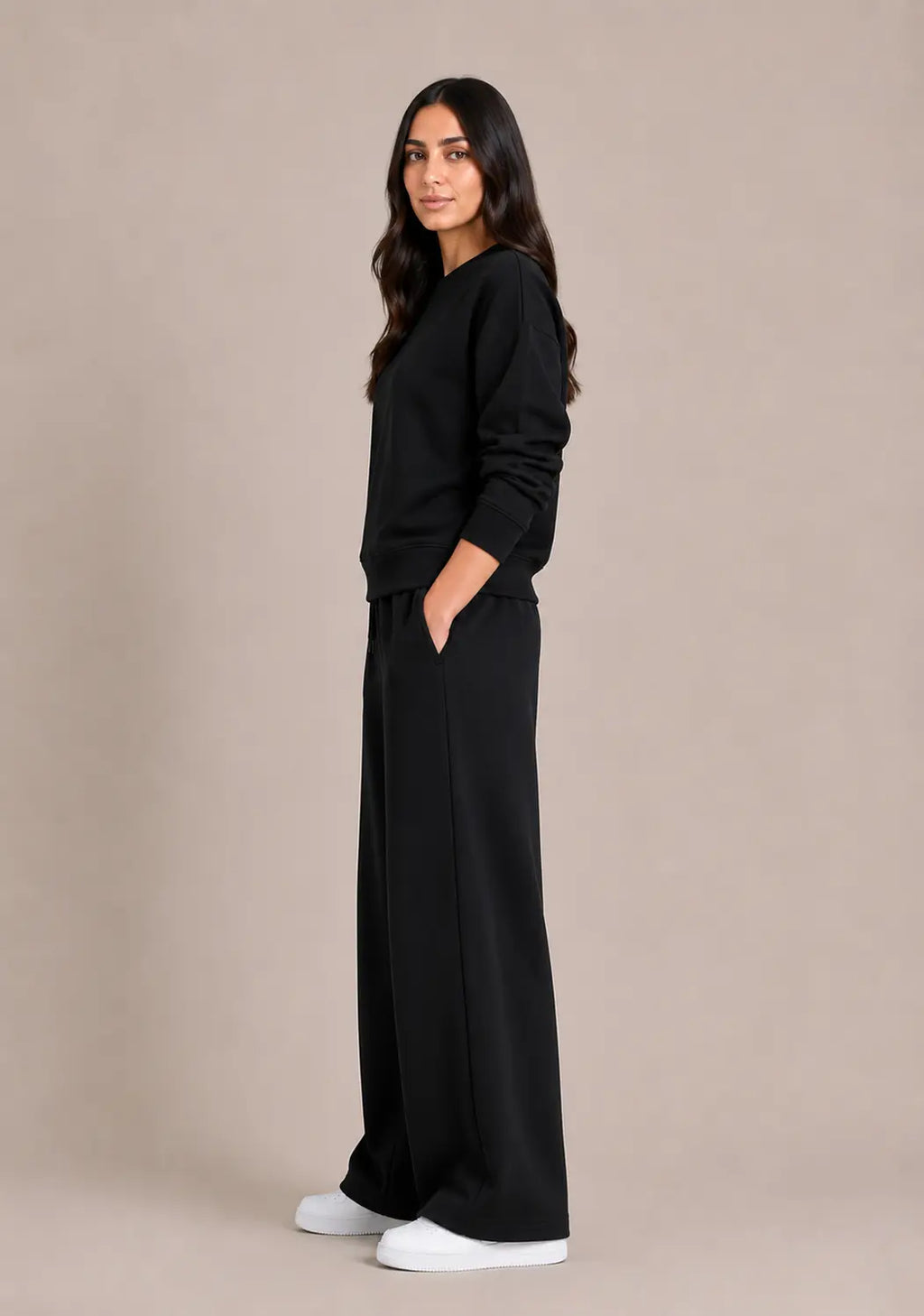 Soft Touch Long Sleeve Set- Black