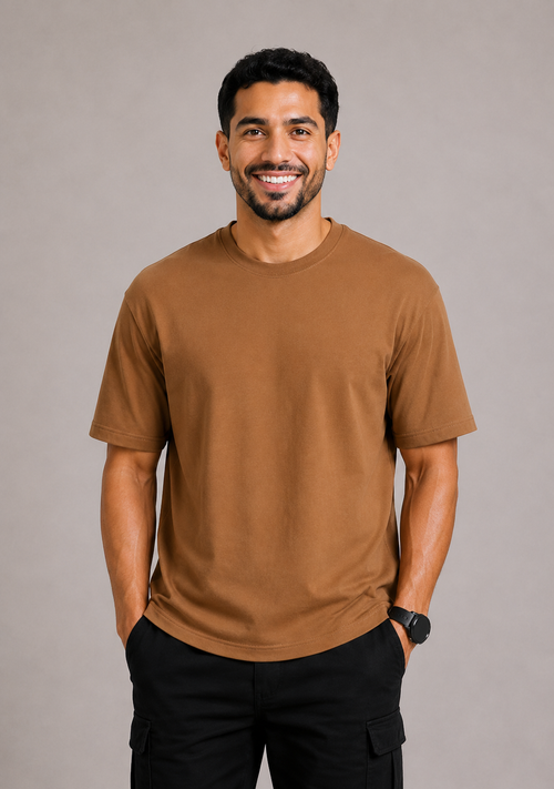BASIC HEAVYWEIGHT T-SHIRT- CAMEL