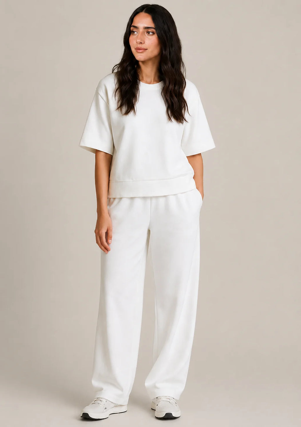 Soft Touch Short Sleeve Set- OffWhite