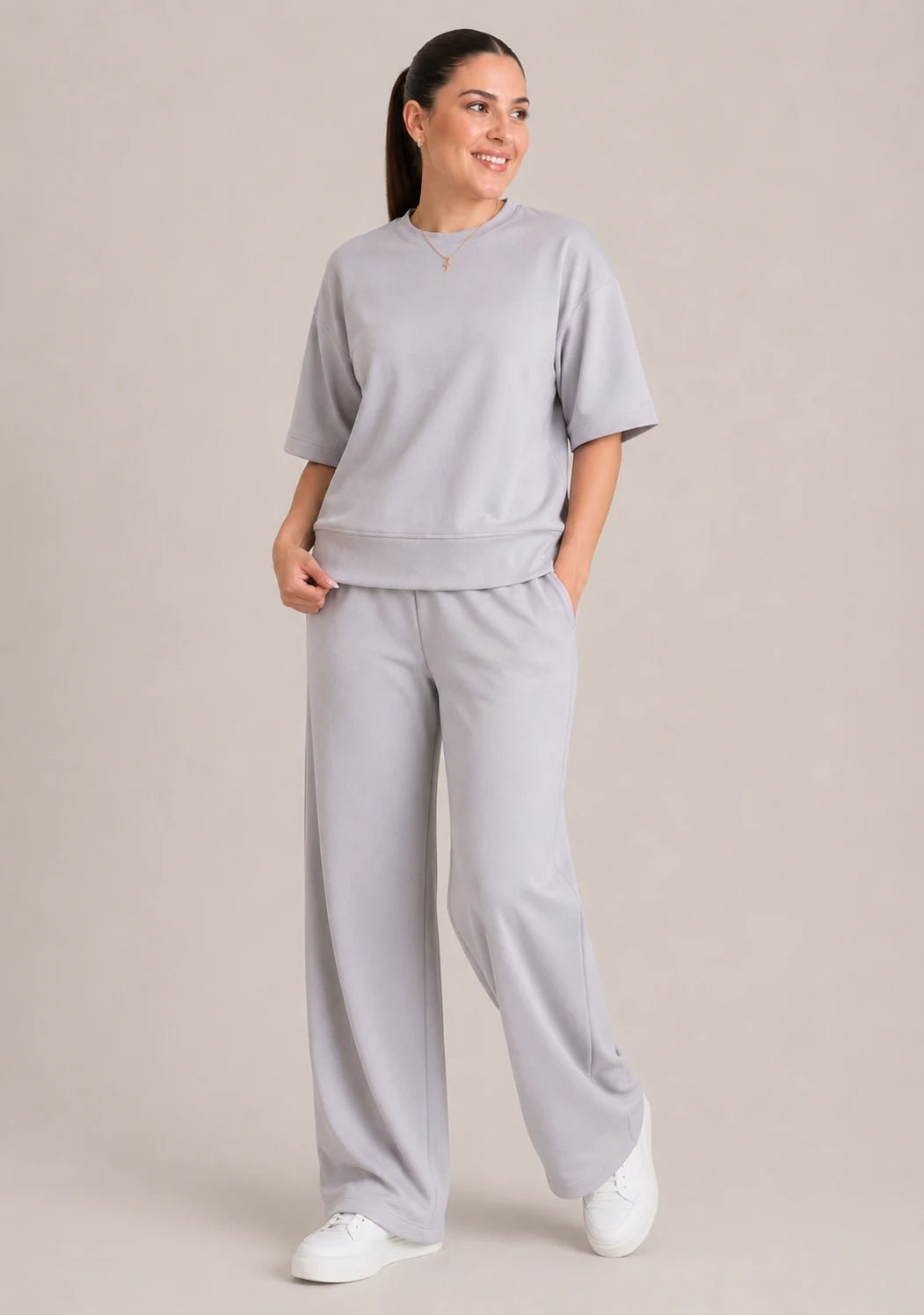 Soft Touch Short Sleeve Set - Grey