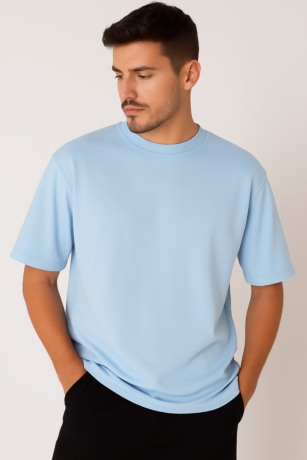 Basic Over size T-shirt Baby blue