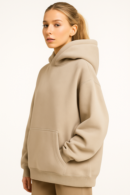 Unisex Oversize Hoodie - Time-Beige