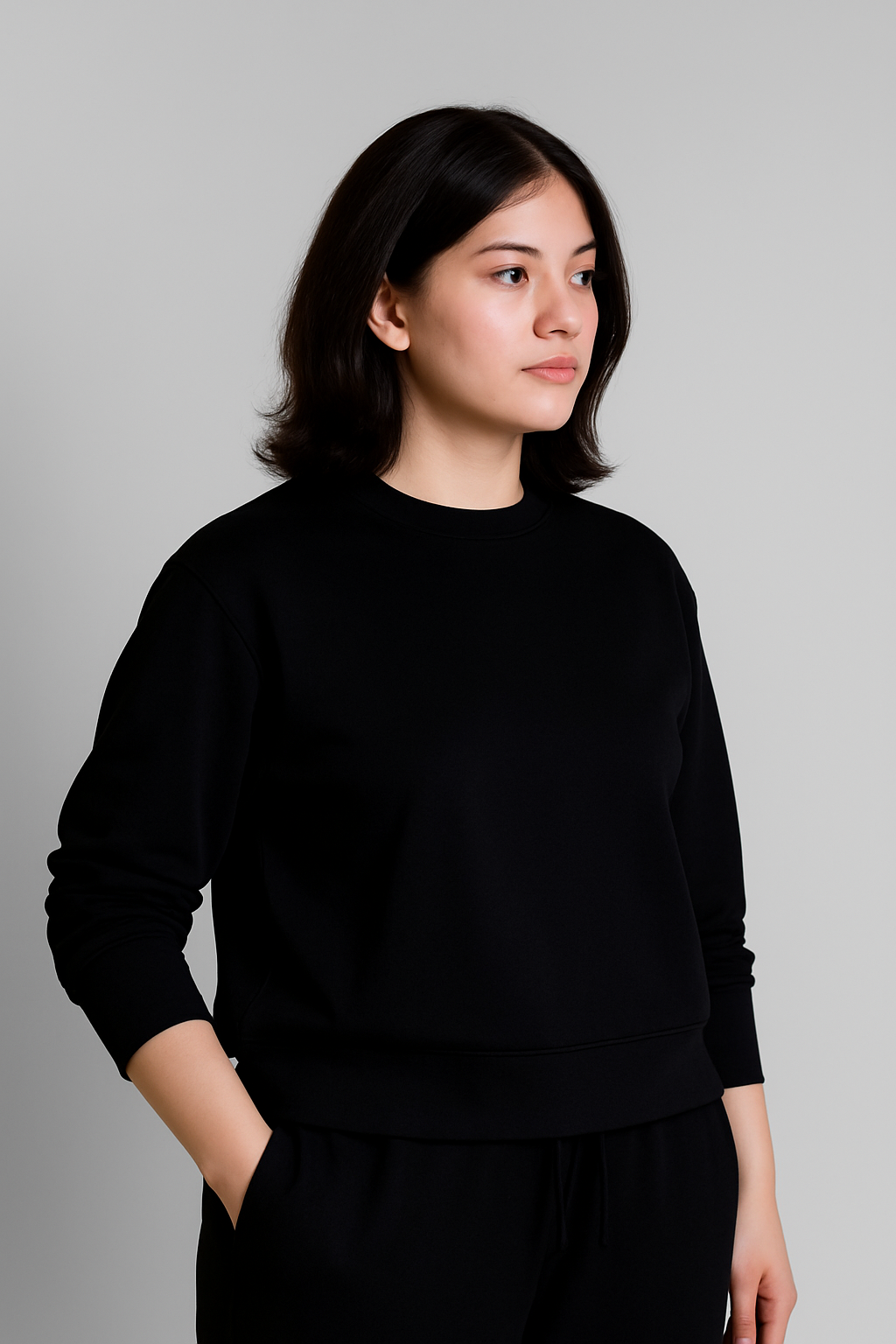 Soft Touch Long Sleeve Relaxed t-shirt Black