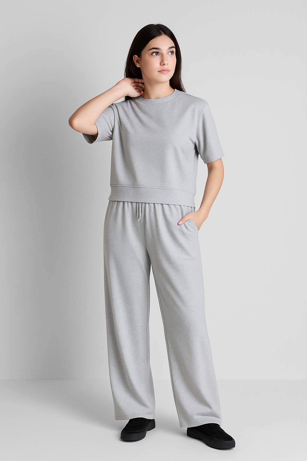 Soft Touch Short Sleeve Set - Grey