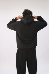 Zipper hoodie Unisex Oversized fit-Black