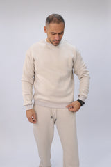 Round Sweatshirt- Beige