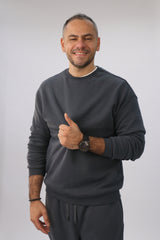 Round Sweatshirt-Charcoal