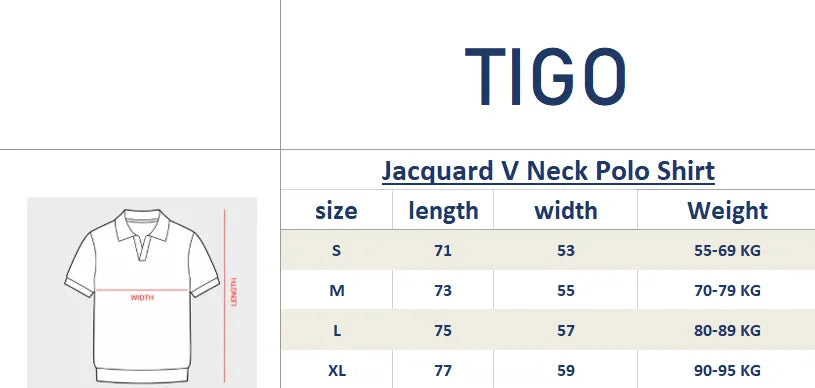 Polo Shirt - Jacquard V-Neck
